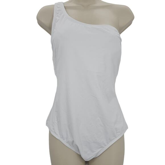 Andie Swim Womans size XXL Nantucket One Piece Swimsuit White One Shoulder NEW - Picture 1 of 8